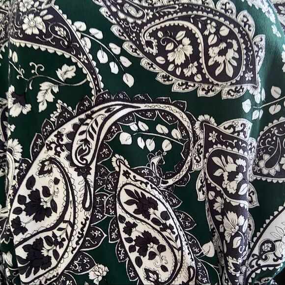 Eloquii Easy Paisley Boat Neck Knee Length Rayon Bohemian Floral Dress with Tie - Picture 9 of 12